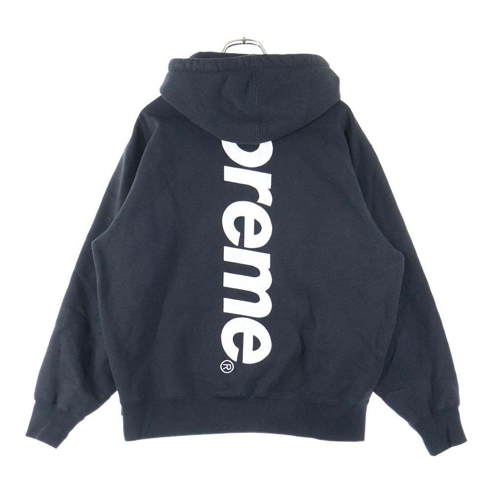 SUPREME(シュプリーム) 22AW Satin Applique Hooded Sweatshirt Mint サテンアップリケ バックロゴプルオーバーパーカー ブラック