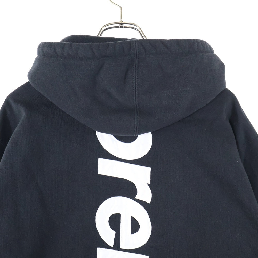 SUPREME(シュプリーム) 22AW Satin Applique Hooded Sweatshirt Mint サテンアップリケ バックロゴプルオーバーパーカー ブラック