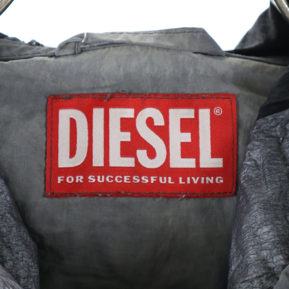 DIESEL(ディーゼル) 25SS J-Noode-A Packable hooded anorak jacket ナイロン ハーフジップ アノラックジャケット グレー A16207
