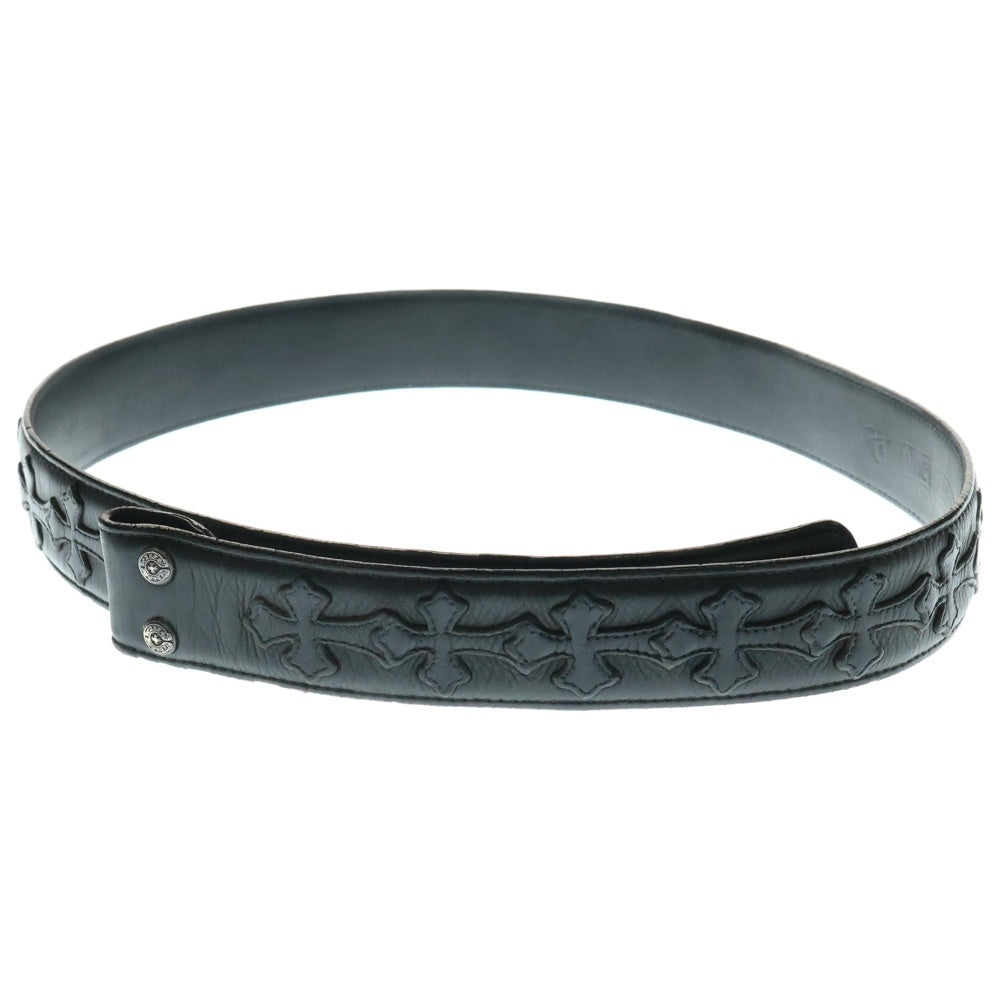 CHROME HEARTS(クロムハーツ) 1.5 STRAP CEMETERY 1.5inchセメタリークロスパッチ レザーベルト ブラック