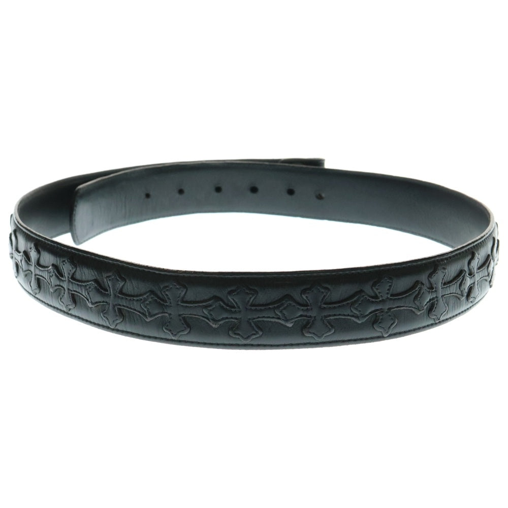 CHROME HEARTS(クロムハーツ) 1.5 STRAP CEMETERY 1.5inchセメタリークロスパッチ レザーベルト ブラック