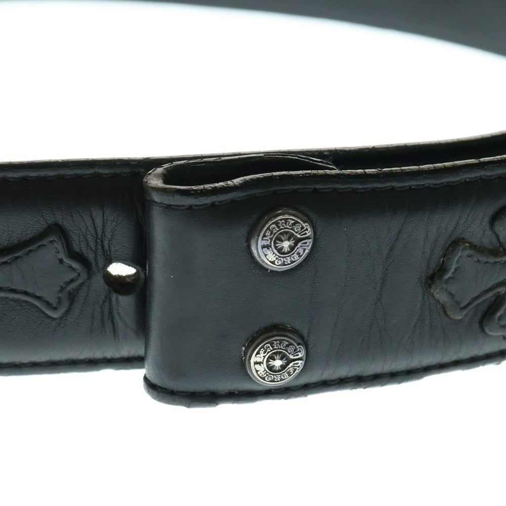 CHROME HEARTS(クロムハーツ) 1.5 STRAP CEMETERY 1.5inchセメタリークロスパッチ レザーベルト ブラック