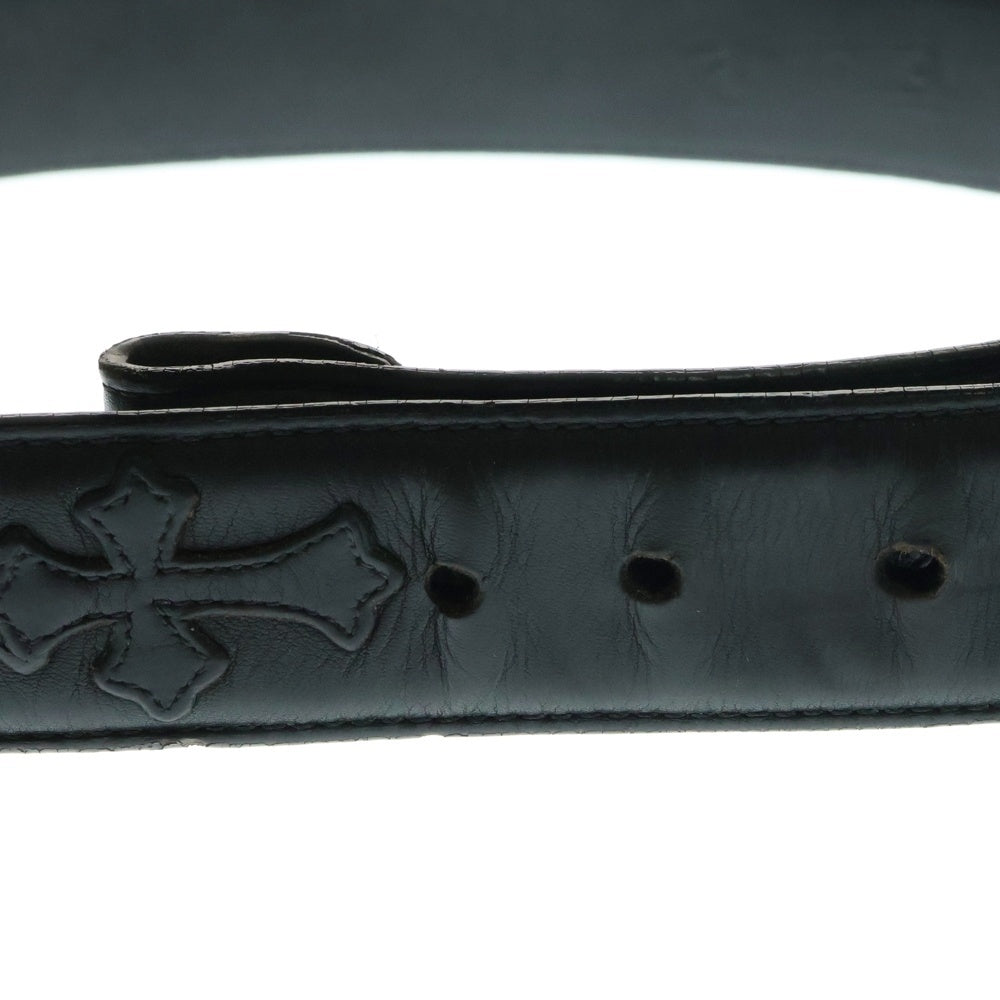 CHROME HEARTS(クロムハーツ) 1.5 STRAP CEMETERY 1.5inchセメタリークロスパッチ レザーベルト ブラック