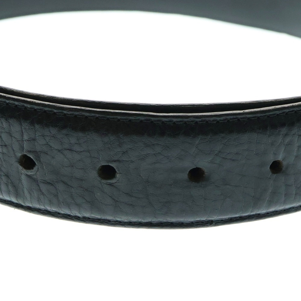 CHROME HEARTS(クロムハーツ) 1.5 STRAP 1.5inchスクロールレーベルリベッツ レザーベルト ブラック