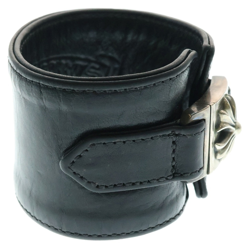 CHROME HEARTS(クロムハーツ) WIDE HARNESS CLASP ワイドハーネスクラスプ レザーブレスレット ブラック/シルバー