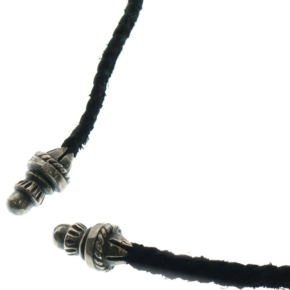 CHROME HEARTS(クロムハーツ) LEATHER BRAID ネックレス ボロチップ レザーブレイドネックレス ブラック/シルバー