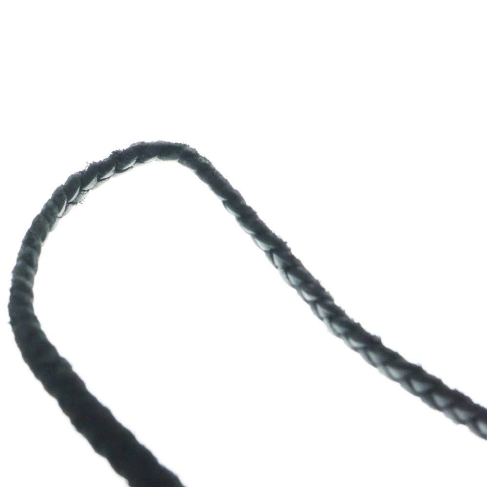 CHROME HEARTS(クロムハーツ) LEATHER BRAID ネックレス ボロチップ レザーブレイドネックレス ブラック/シルバー