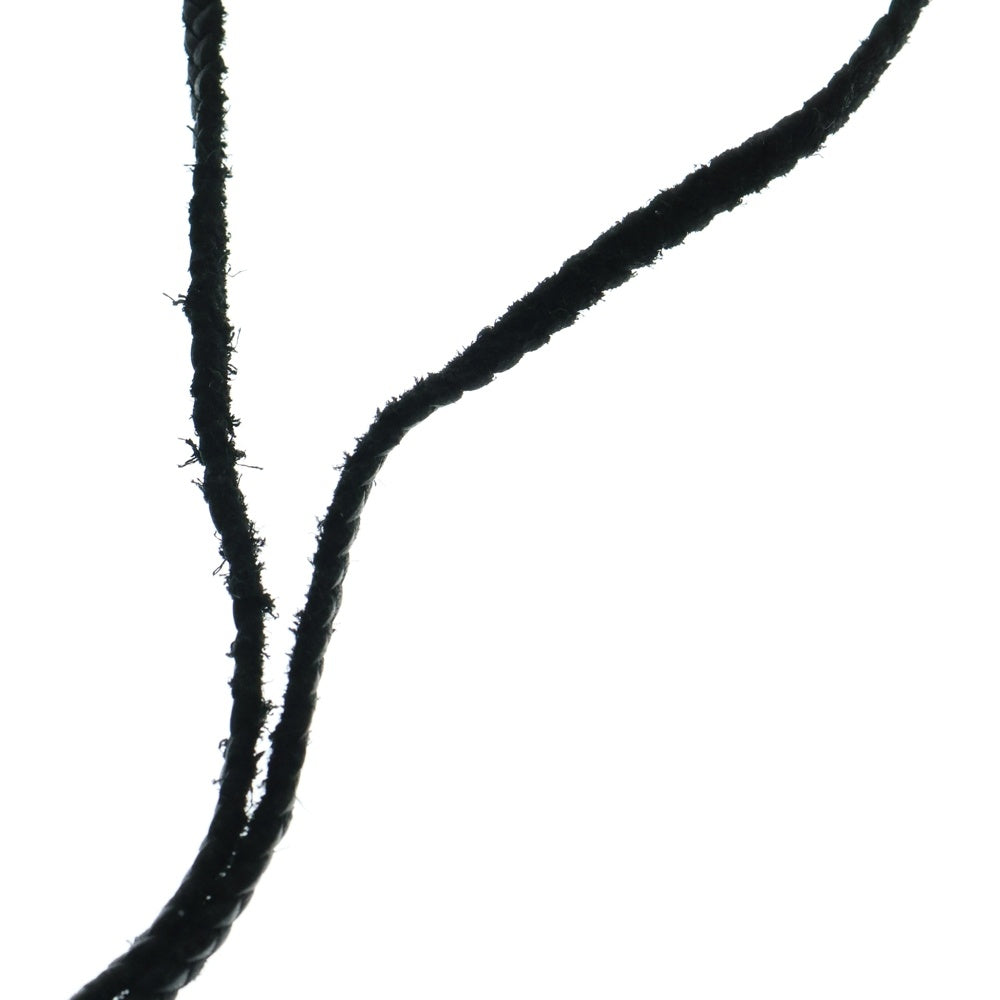 CHROME HEARTS(クロムハーツ) LEATHER BRAID ネックレス ボロチップ レザーブレイドネックレス ブラック/シルバー