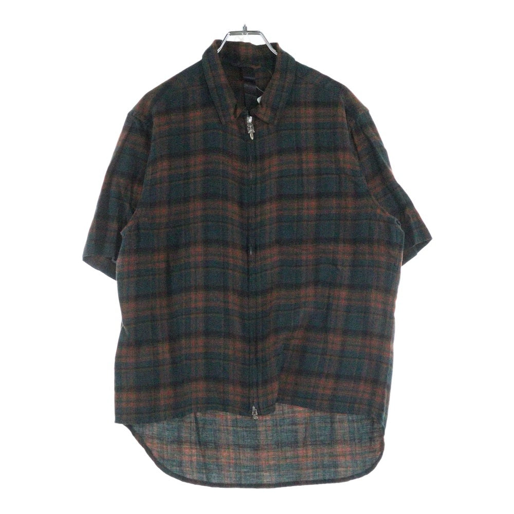 CHROME HEARTS(クロムハーツ) HEYWOOD SS ヘイウッドショートスリーブ 半袖チェックシャツ JVPタグ レッド調