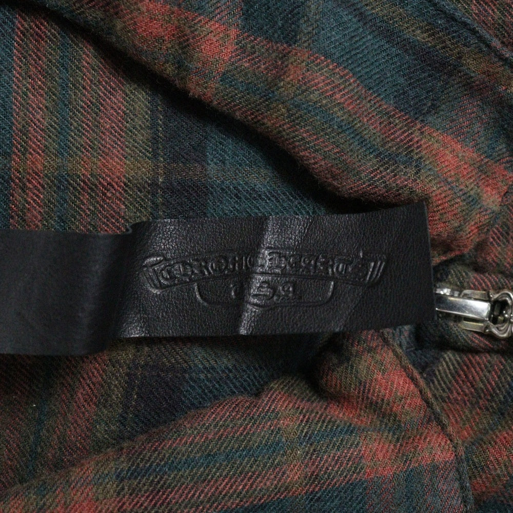 CHROME HEARTS(クロムハーツ) HEYWOOD SS ヘイウッドショートスリーブ 半袖チェックシャツ JVPタグ レッド調
