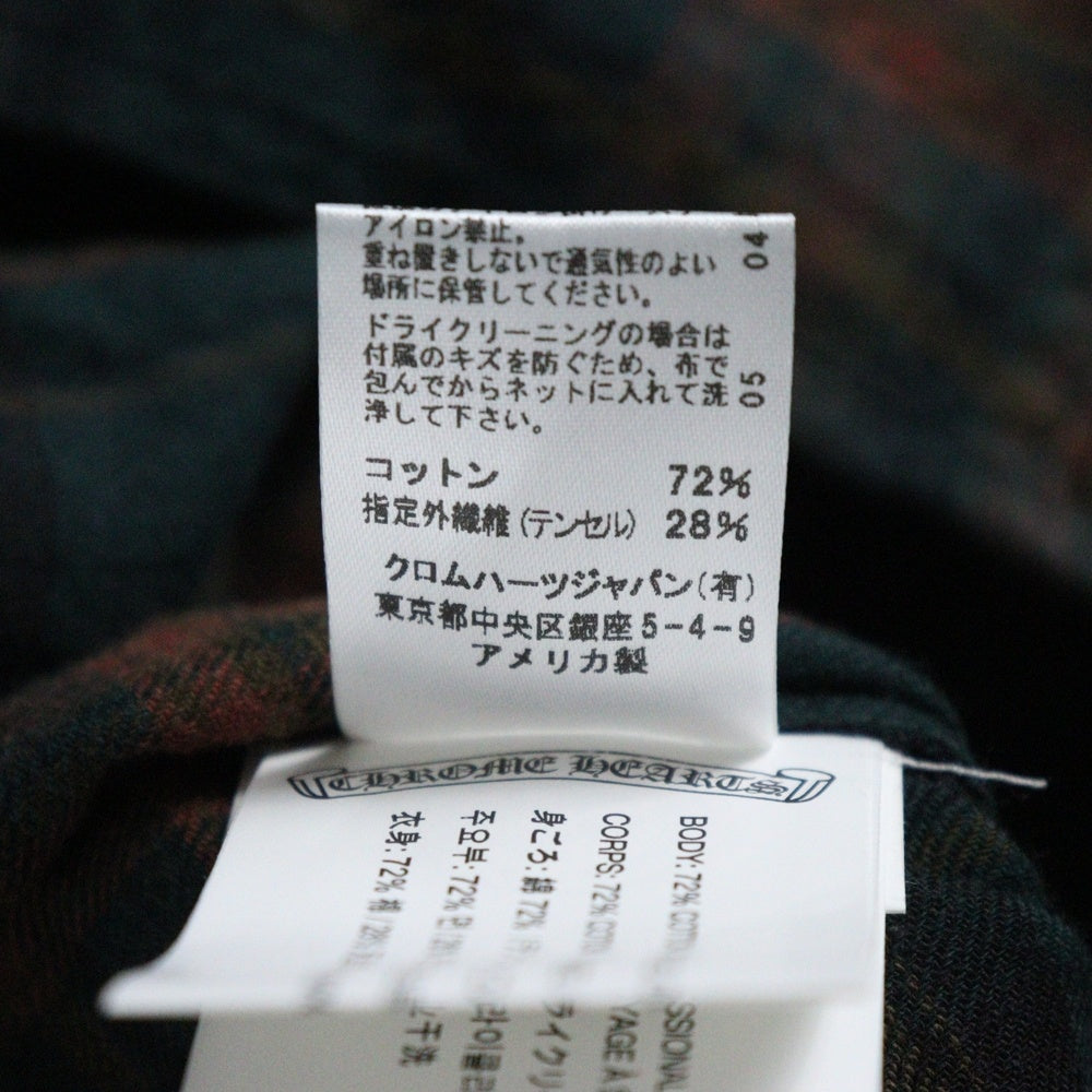 CHROME HEARTS(クロムハーツ) HEYWOOD SS ヘイウッドショートスリーブ 半袖チェックシャツ JVPタグ レッド調