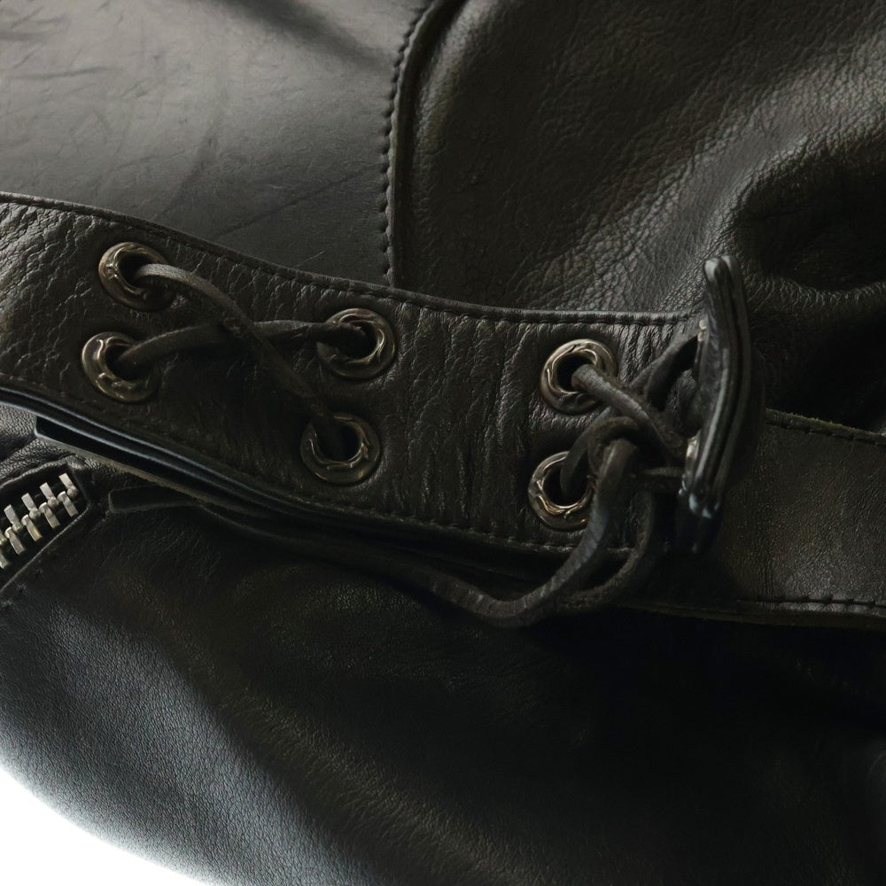 CHROME HEARTS(クロムハーツ) BACKPACK-L ラージバックパック ガンスリンガーストラップレザーバックパックリュック ブラック