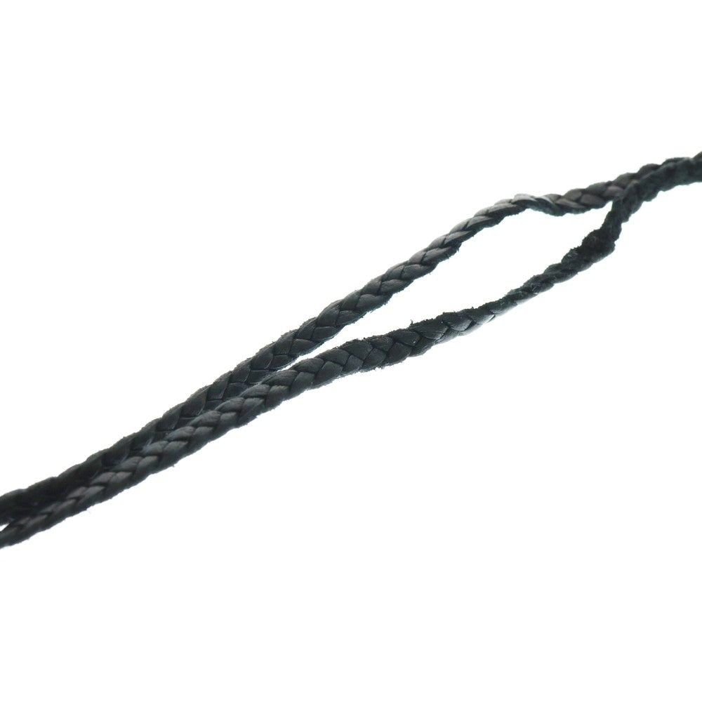 CHROME HEARTS(クロムハーツ) LEATHER BRAID SCROLL ネックレス レザーブレイドネックレス ブラック/シルバー BCA377