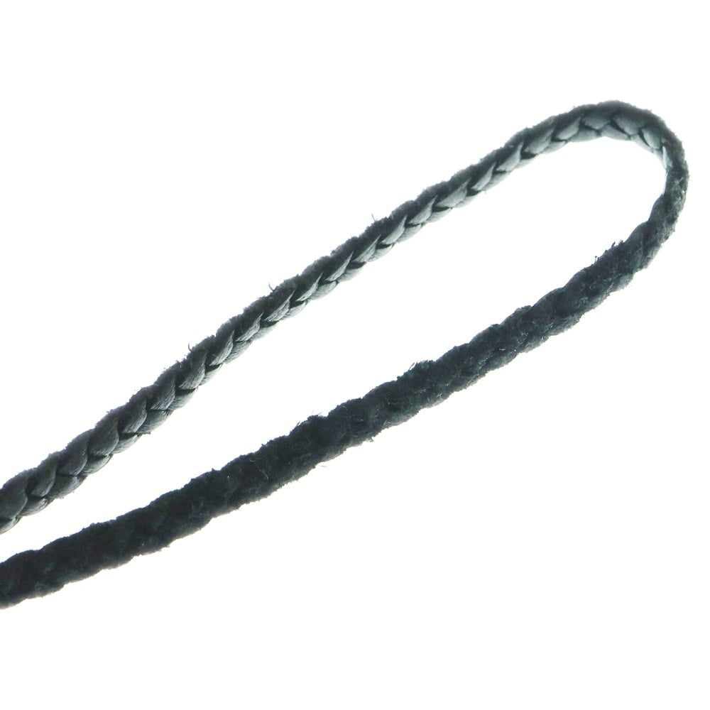 CHROME HEARTS(クロムハーツ) LEATHER BRAID SCROLL ネックレス レザーブレイドネックレス ブラック/シルバー BCA377
