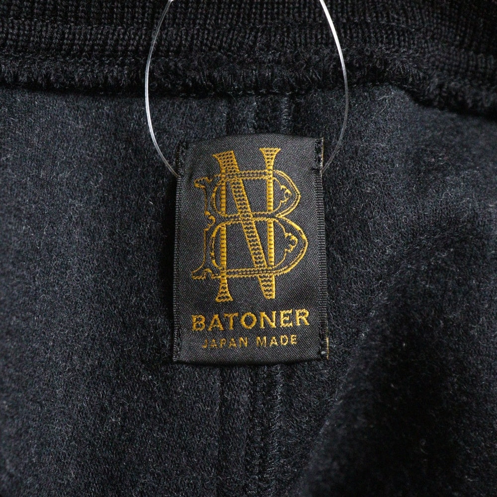 BATONER(バトナ―) W-FACE FLUFFY PANTS Black Wフェイス 圧縮ウールパンツ ブラック BN-21FM-040