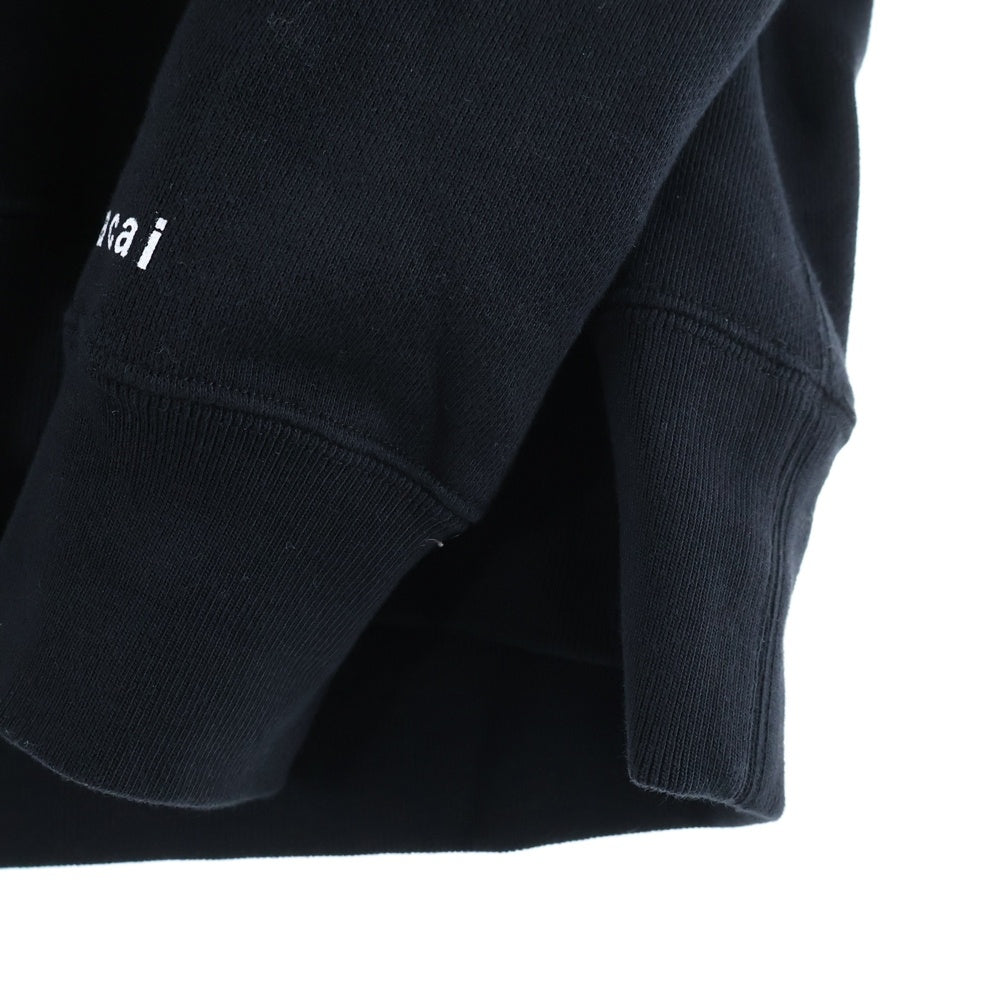Sacai(サカイ) 23SS Hello sacai フロントプリント プルオーバーパーカー ブラック 23-0541S