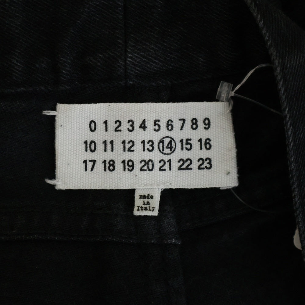 Maison Margiela 14(メゾンマルジェラ) SLIM JEAN スリムジーン ブラックデニムパンツ ストレート レザーパッチ S50LA0129