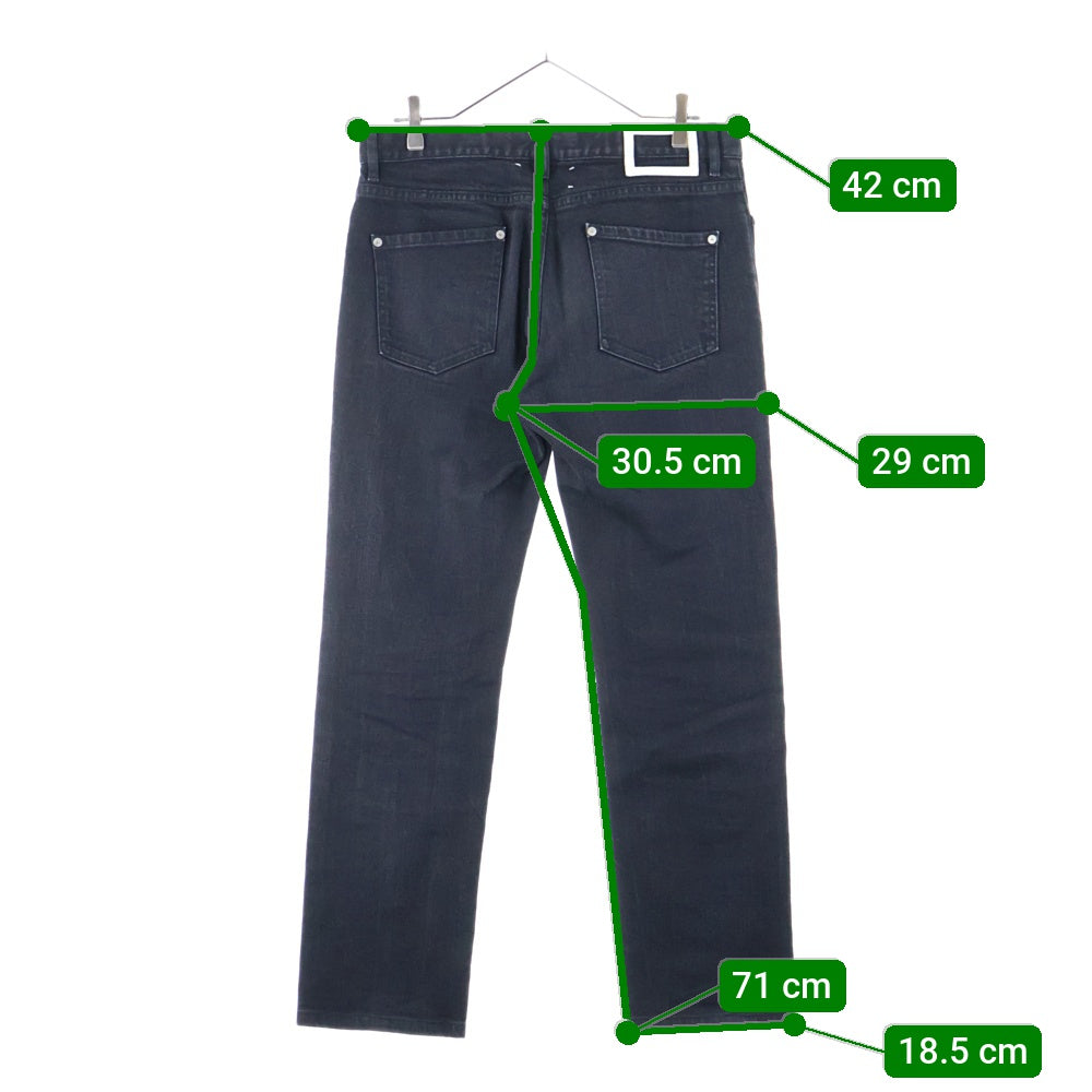 Maison Margiela 14(メゾンマルジェラ) SLIM JEAN スリムジーン ブラックデニムパンツ ストレート レザーパッチ S50LA0129