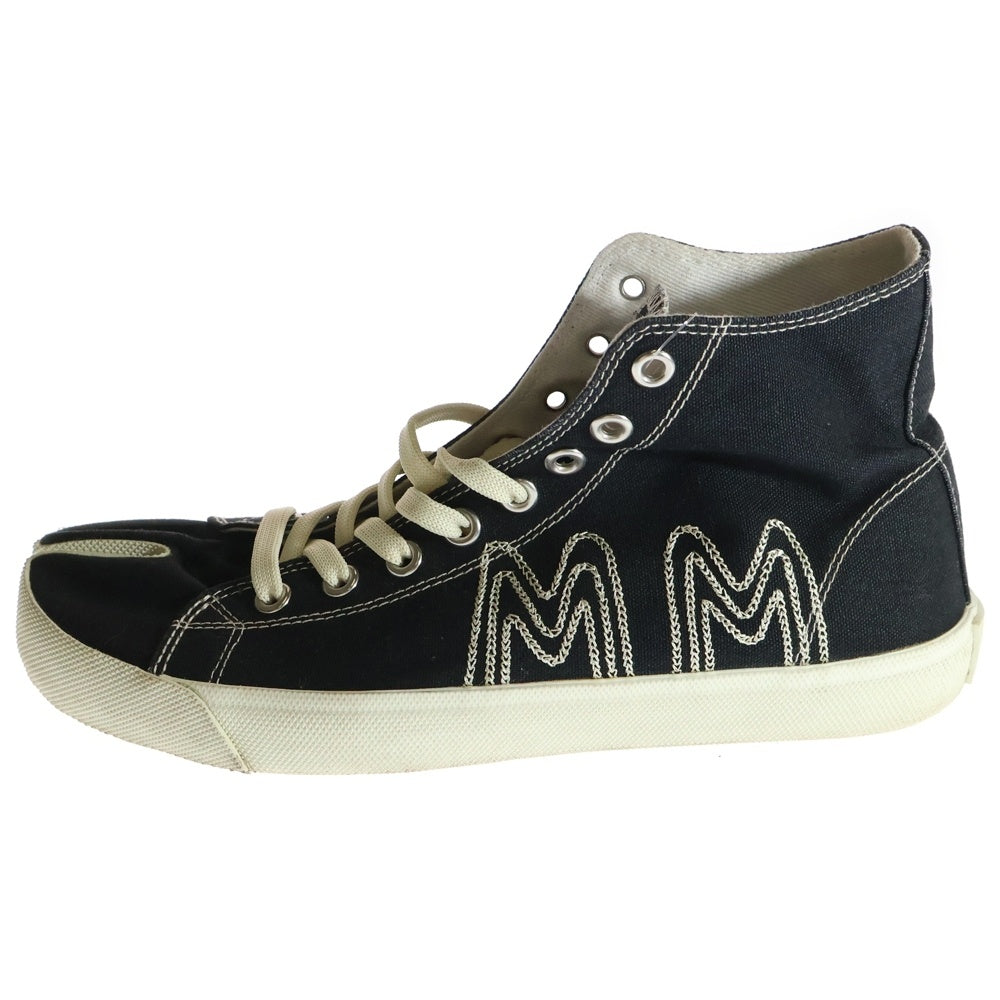 Maison Margiela 22(メゾンマルジェラ) LOGO TABI CANVAS ロゴ タビ キャンバス ハイカットスニーカー ブラック