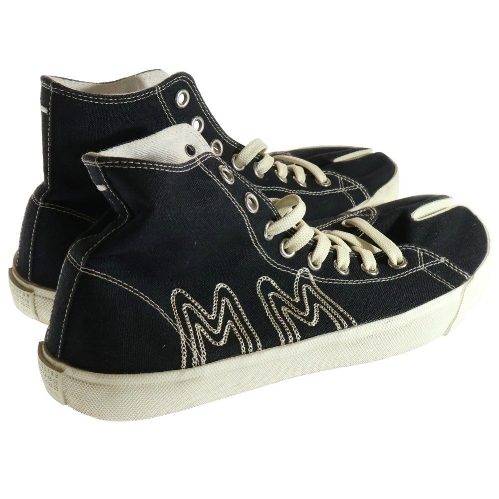 Maison Margiela 22(メゾンマルジェラ) LOGO TABI CANVAS ロゴ タビ キャンバス ハイカットスニーカー ブラック