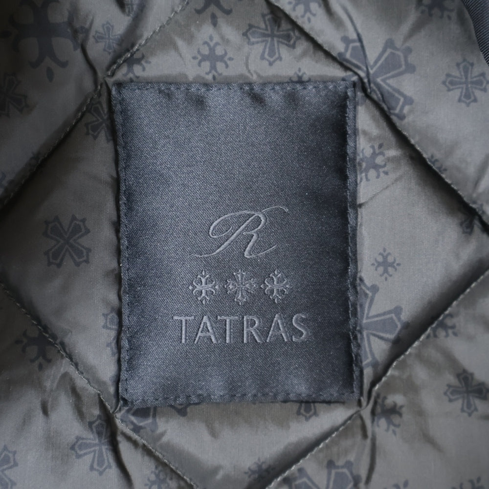 TATRAS(タトラス) 18AW R LINE Rライン ウール切り替えコート ダウンジャケット ラクーンファー フード ブラック MTA19A4580