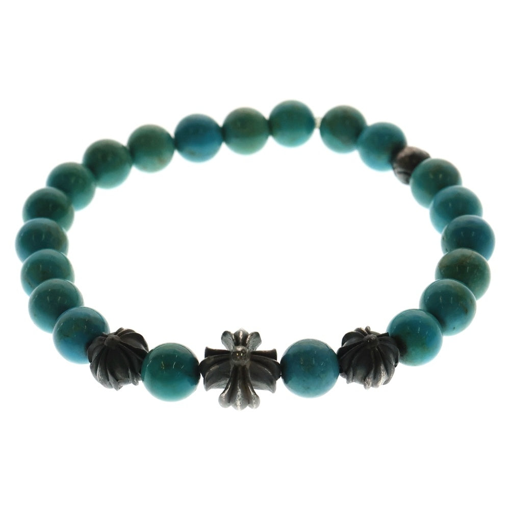 CHROME HEARTS(クロムハーツ) 8mm BEAD ビーズ ブレスレット シルバー/ブルー