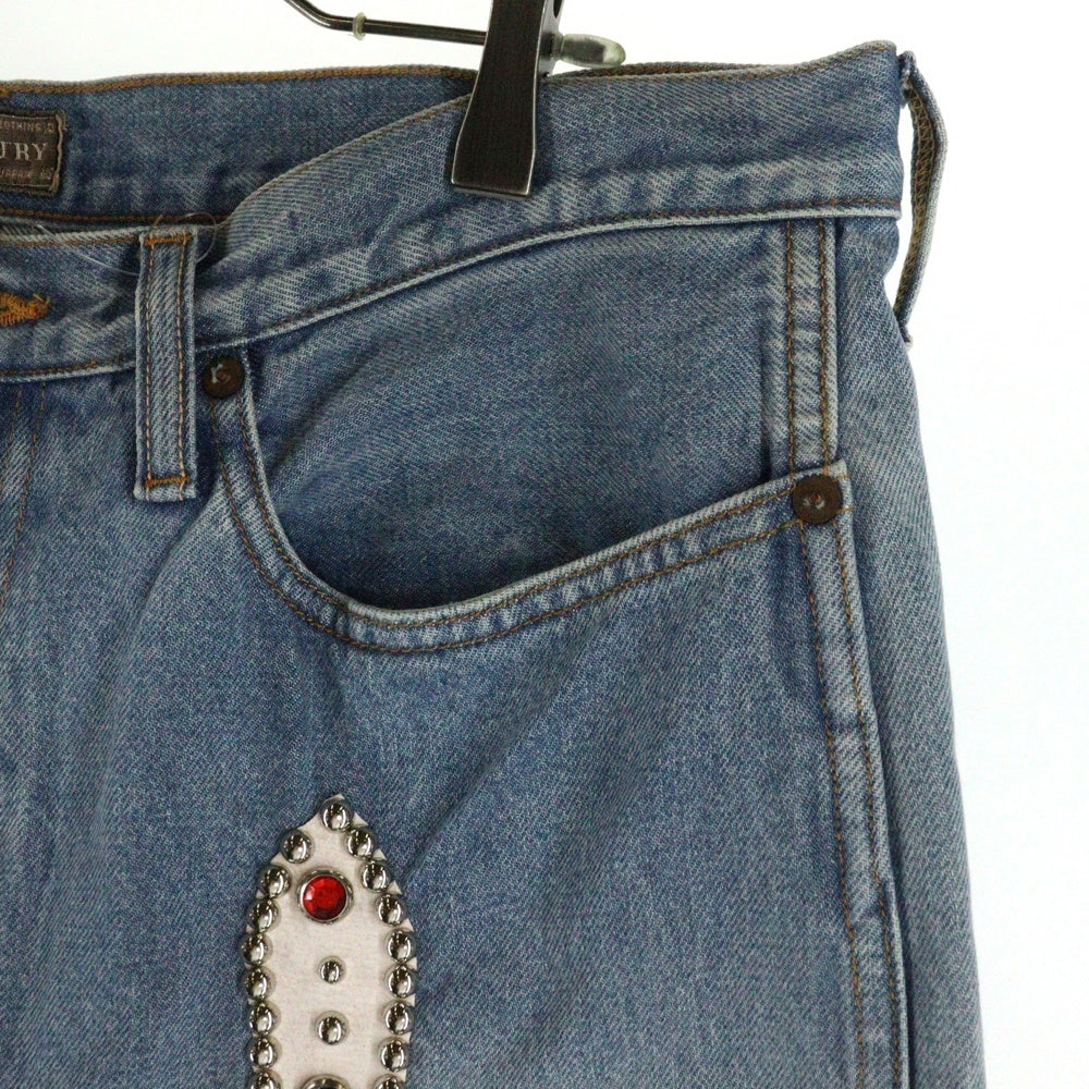 KAPITAL(キャピタル) 24SS 14oz DENIM SHORTS STUDS REMAKE スタッズ付き リメイクデニムショーツ インディゴ EK-1626SP