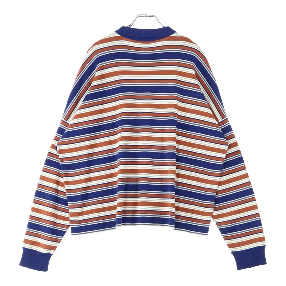 CELINE(セリーヌ) Triomphe Loose Polo トリオンフ ストライプ ルーズポロ ポロシャツ ネイビー/オレンジ/エクリュ RY0BK886Z.FZQ0