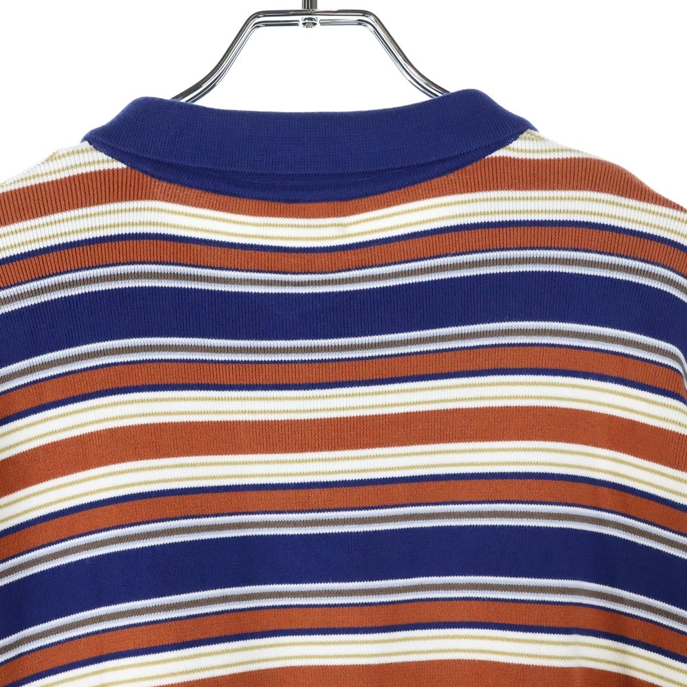CELINE(セリーヌ) Triomphe Loose Polo トリオンフ ストライプ ルーズポロ ポロシャツ ネイビー/オレンジ/エクリュ RY0BK886Z.FZQ0