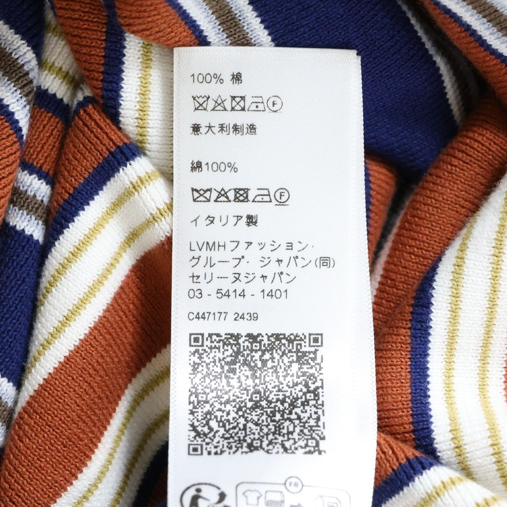 CELINE(セリーヌ) Triomphe Loose Polo トリオンフ ストライプ ルーズポロ ポロシャツ ネイビー/オレンジ/エクリュ RY0BK886Z.FZQ0