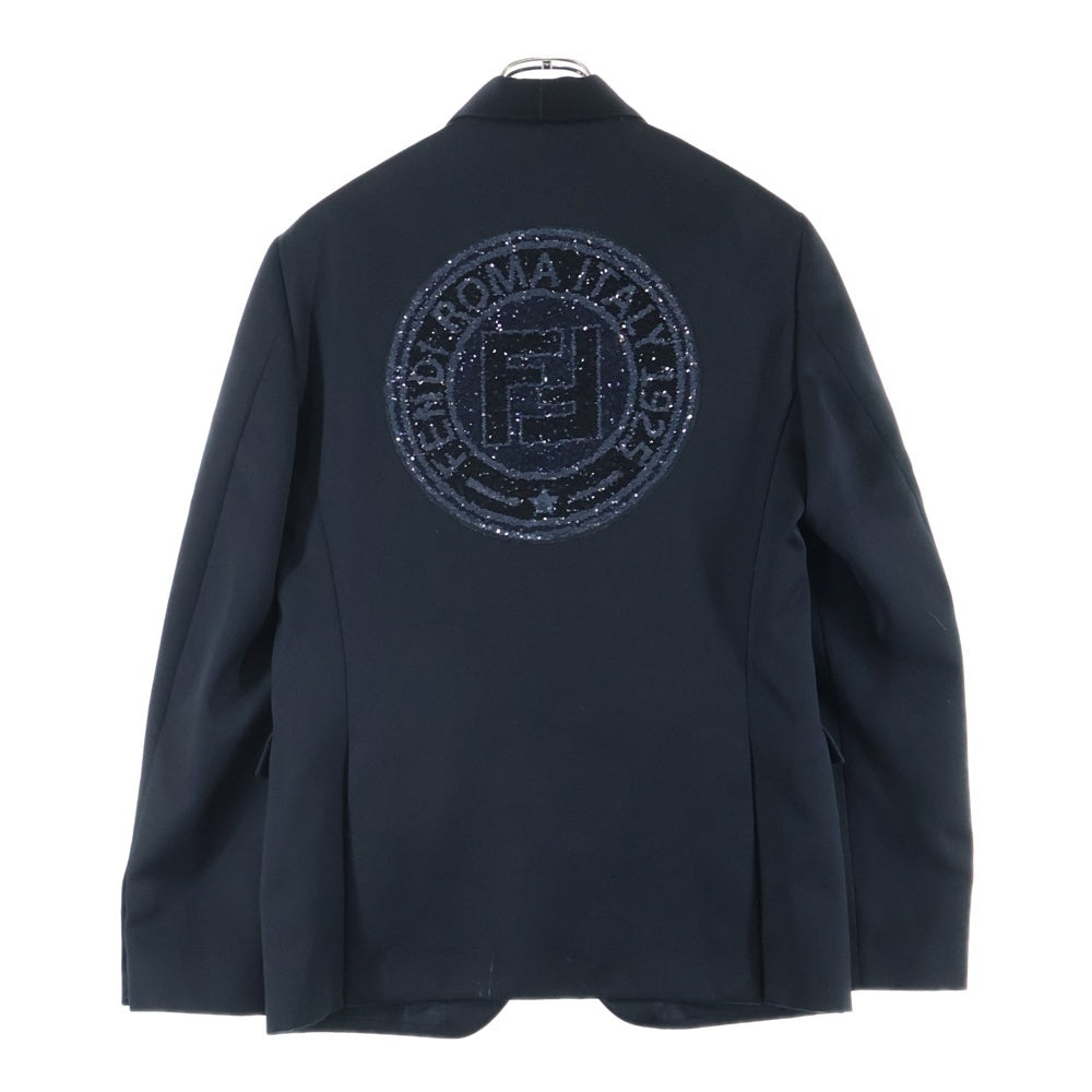 FENDI(フェンディ) バックラインストーンロゴ 2Bジャケット ブラック FD0889 A51G