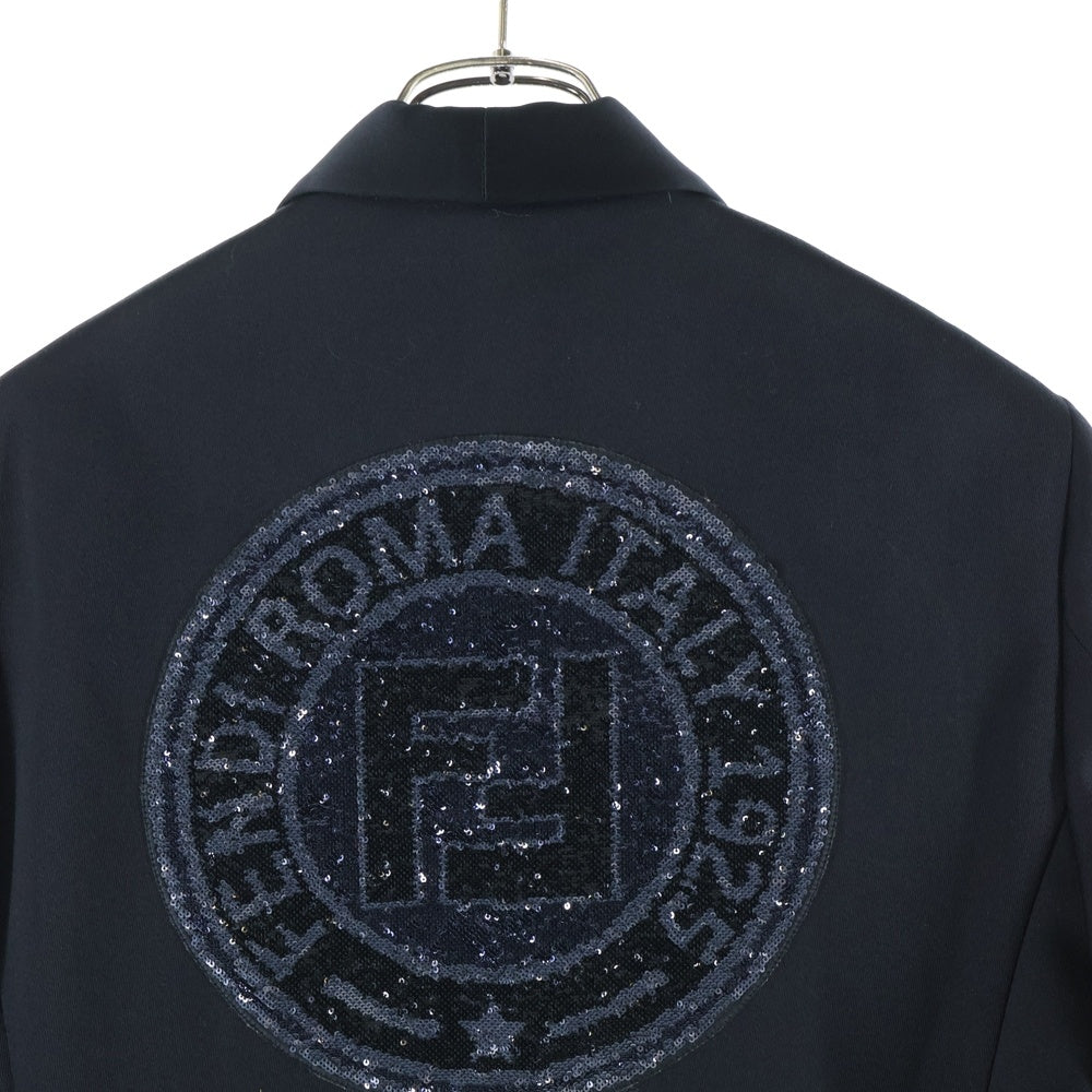 FENDI(フェンディ) バックラインストーンロゴ 2Bジャケット ブラック FD0889 A51G