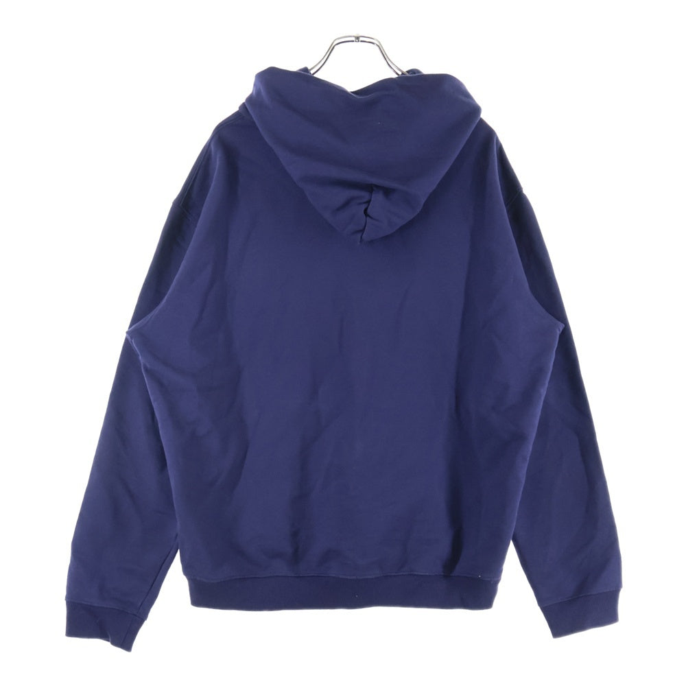 Maison Margiela 10(メゾン マルジェラ) 21SS フロント刺繍ロゴ スウェットプルオーバーパーカー ネイビー/レッド S50GU0163