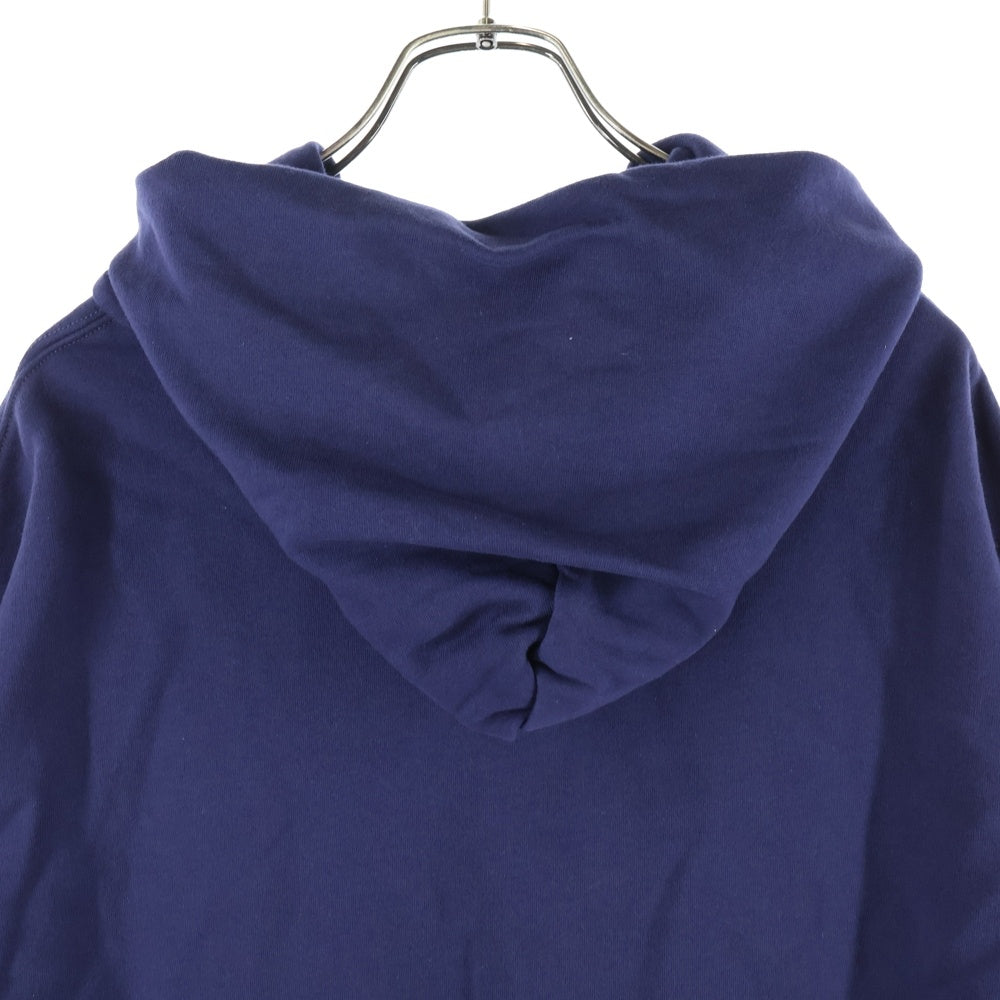 Maison Margiela 10(メゾン マルジェラ) 21SS フロント刺繍ロゴ スウェットプルオーバーパーカー ネイビー/レッド S50GU0163
