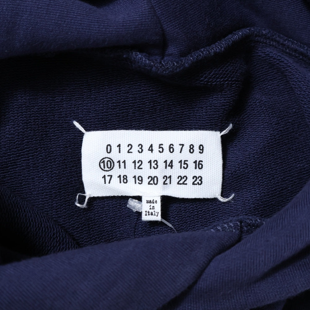 Maison Margiela 10(メゾン マルジェラ) 21SS フロント刺繍ロゴ スウェットプルオーバーパーカー ネイビー/レッド S50GU0163