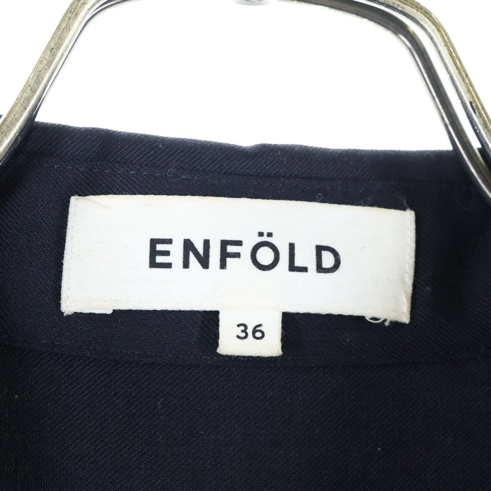 ENFOLD(エンフォルド) ギャバンレイヤード トレンチコート ブラック レディース 300DS330-0350
