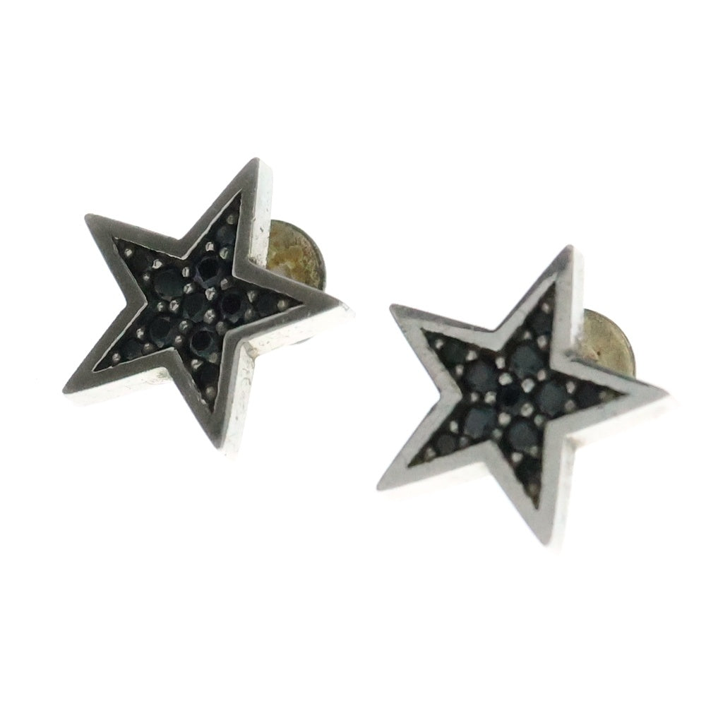 Justin Davis(ジャスティンデイヴィス) LUCKY CHARM スターピアス ジルコニア シルバー/ブラック 2個セット
