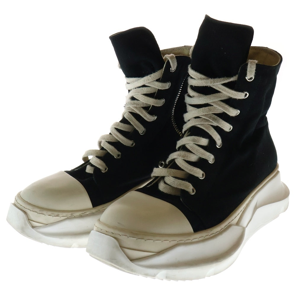 Rick Owens DRKSHDW(リックオウエンス ダークシャドウ) ABSTRACT HIGH SNEAKER アブストラクト キャンパスハイカットスニーカー ブラック/ホワイト