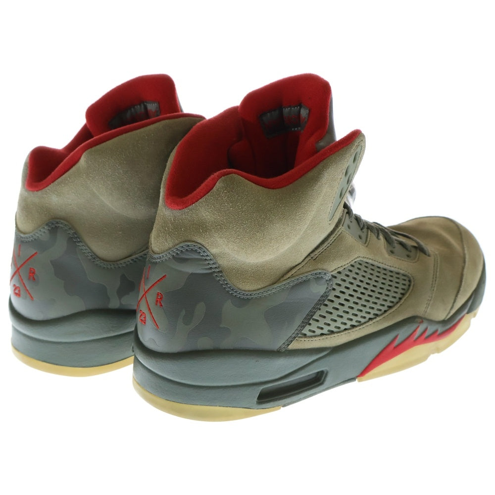 NIKE(ナイキ) AIR JORDAN 5 RETRO P51 CAMO 136027-051 エアジョーダン5 レトロ P51 カモ ハイカットスニーカー カーキ US12/30cm