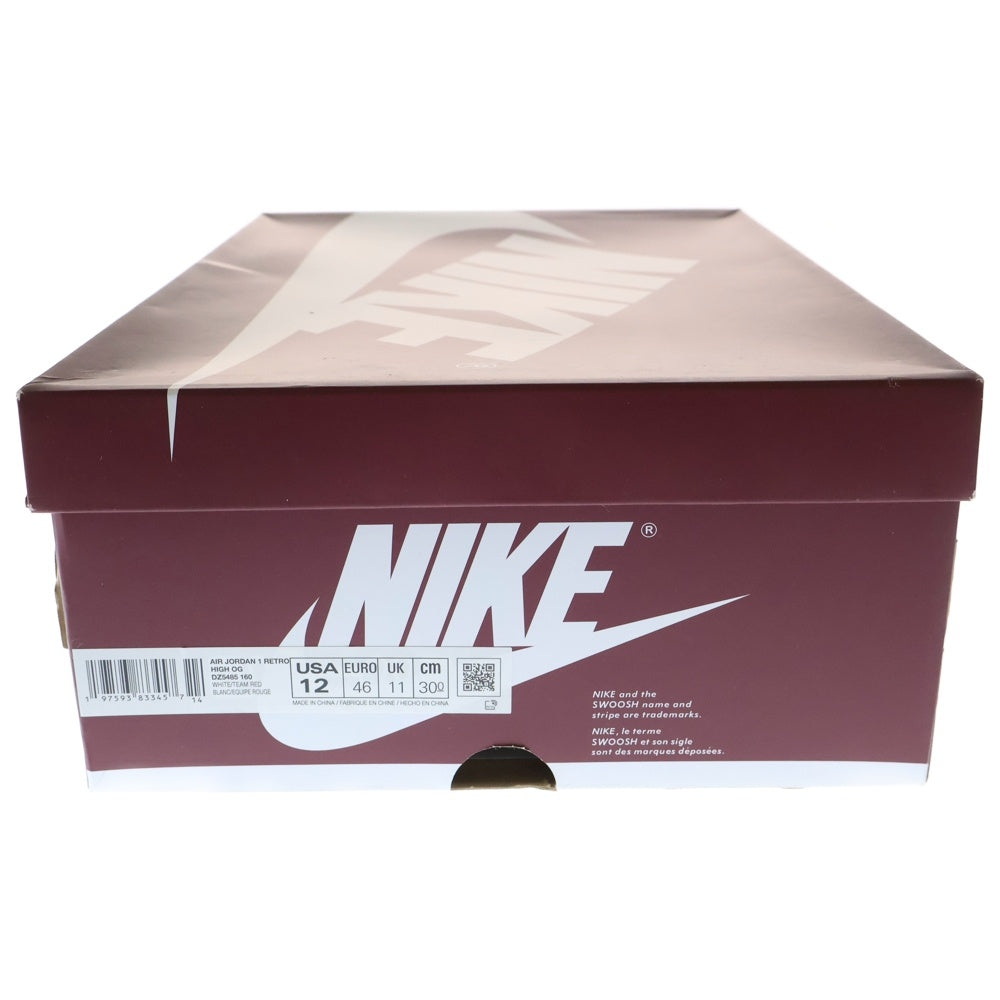 NIKE(ナイキ) AIR JORDAN 1 RETRO HIGH OG ARTISANAL RED DZ5485-160 エアジョーダン1 レトロ アーティザナルレッド ハイカットスニーカー ワインレッド/ホワイト US12/30cm