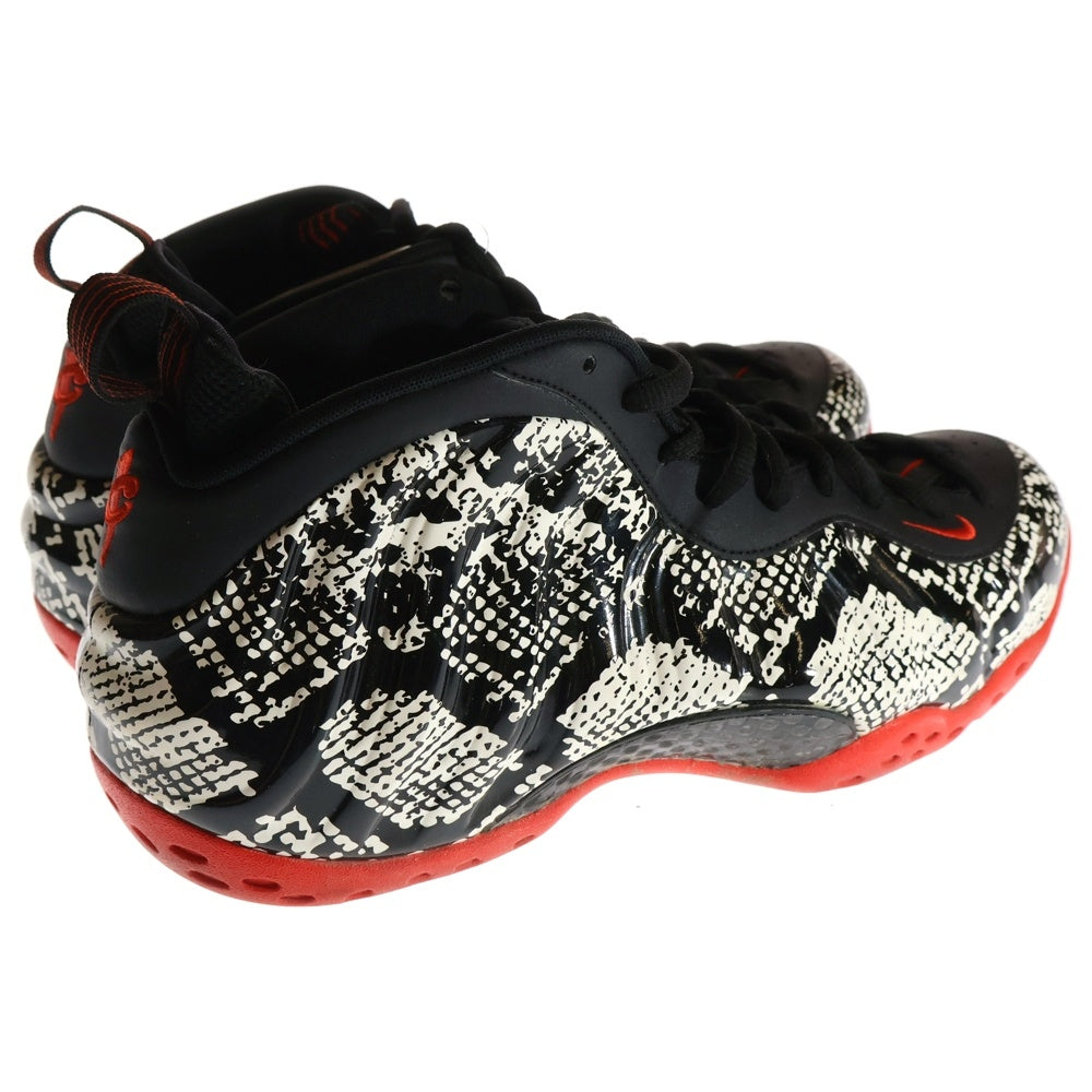 NIKE(ナイキ) AIR FOAMPOSITE ONE 314996-101 エアフォームポジットワン アルビノスネークスキン ハイカットスニーカー ブラック/ホワイト US12/30cm
