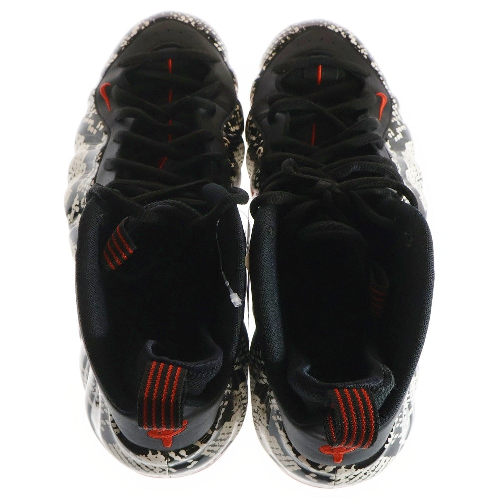 NIKE(ナイキ) AIR FOAMPOSITE ONE 314996-101 エアフォームポジットワン アルビノスネークスキン ハイカットスニーカー ブラック/ホワイト US12/30cm