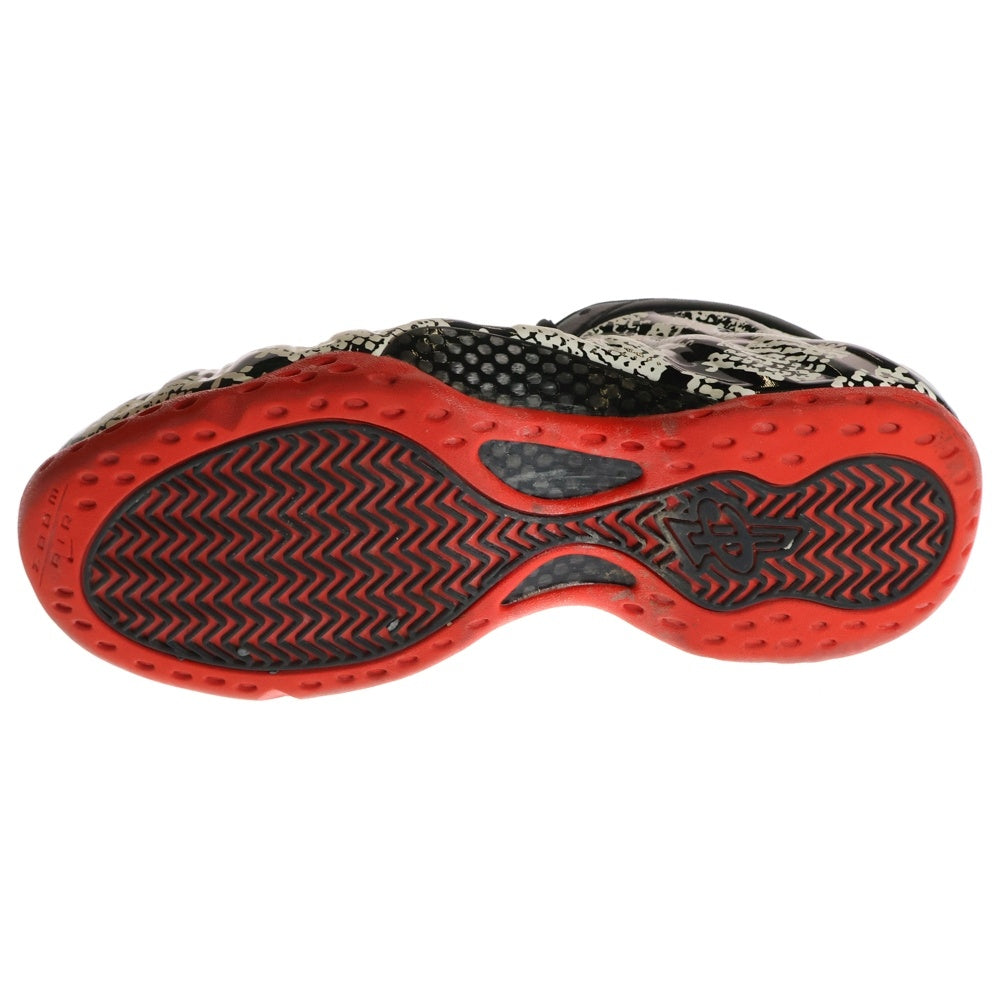 NIKE(ナイキ) AIR FOAMPOSITE ONE 314996-101 エアフォームポジットワン アルビノスネークスキン ハイカットスニーカー ブラック/ホワイト US12/30cm