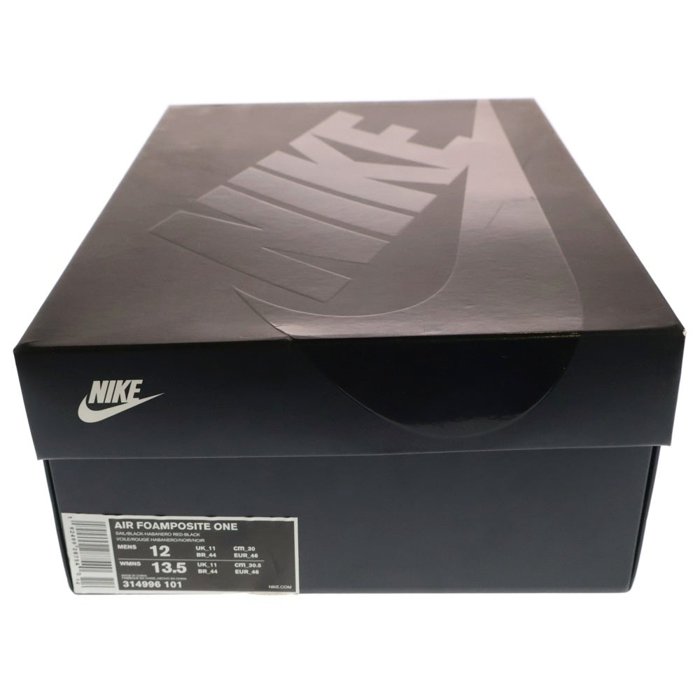 NIKE(ナイキ) AIR FOAMPOSITE ONE 314996-101 エアフォームポジットワン アルビノスネークスキン ハイカットスニーカー ブラック/ホワイト US12/30cm