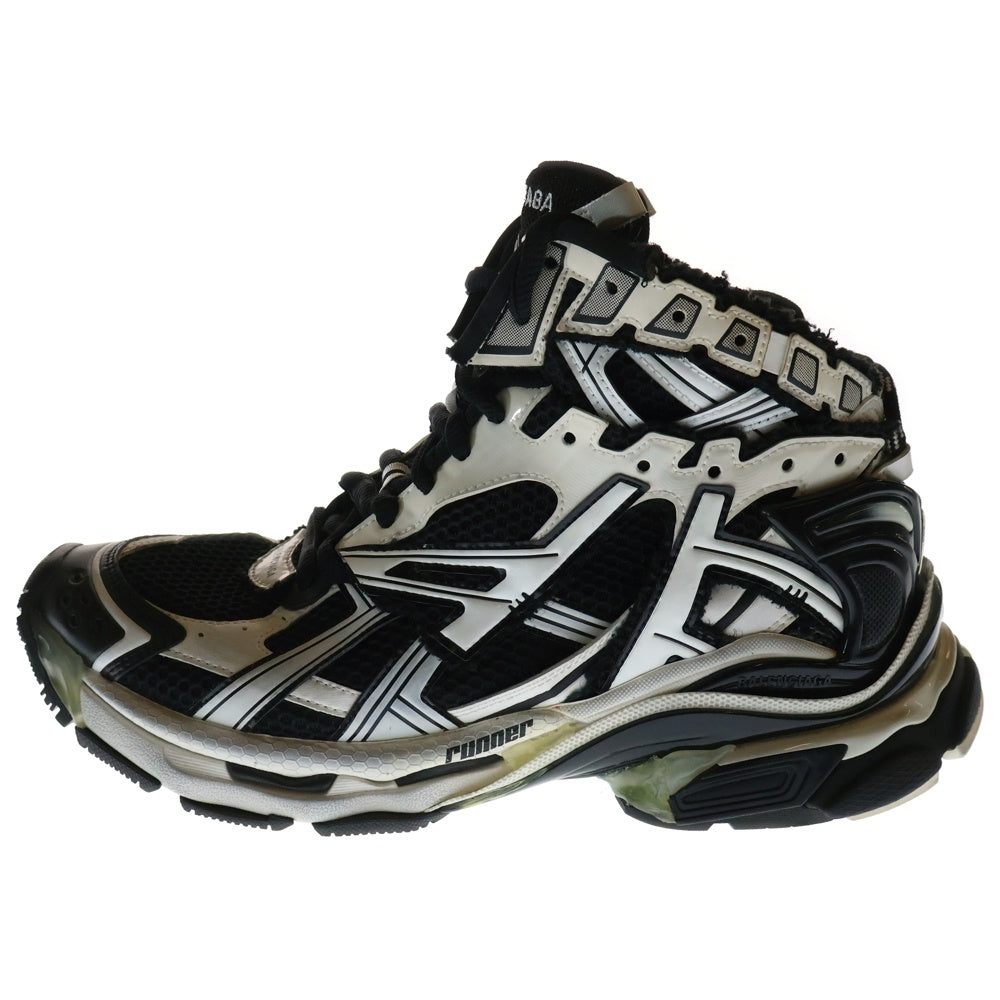 BALENCIAGA(バレンシアガ) RUNNER HIGHTOP ランナー ハイトップ リペア加工 ミドルカット スニーカー ブラック/ホワイト 42