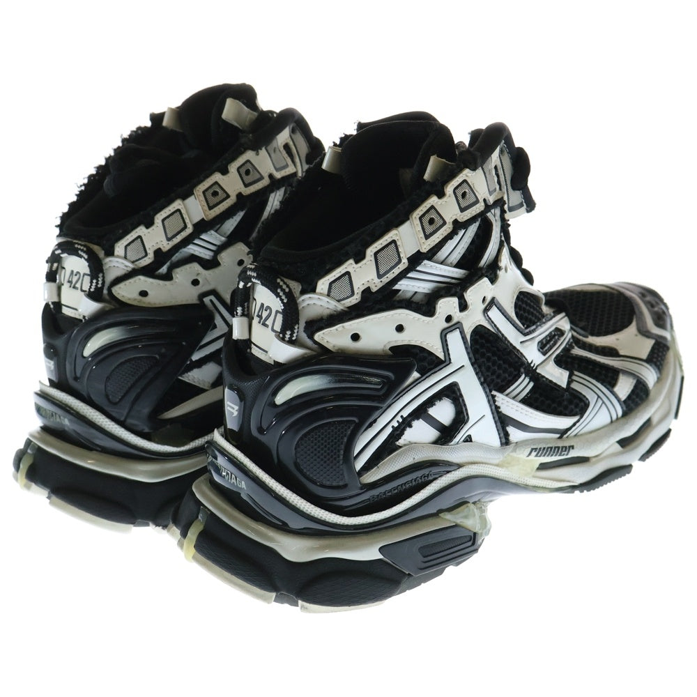 BALENCIAGA(バレンシアガ) RUNNER HIGHTOP ランナー ハイトップ リペア加工 ミドルカット スニーカー ブラック/ホワイト 42