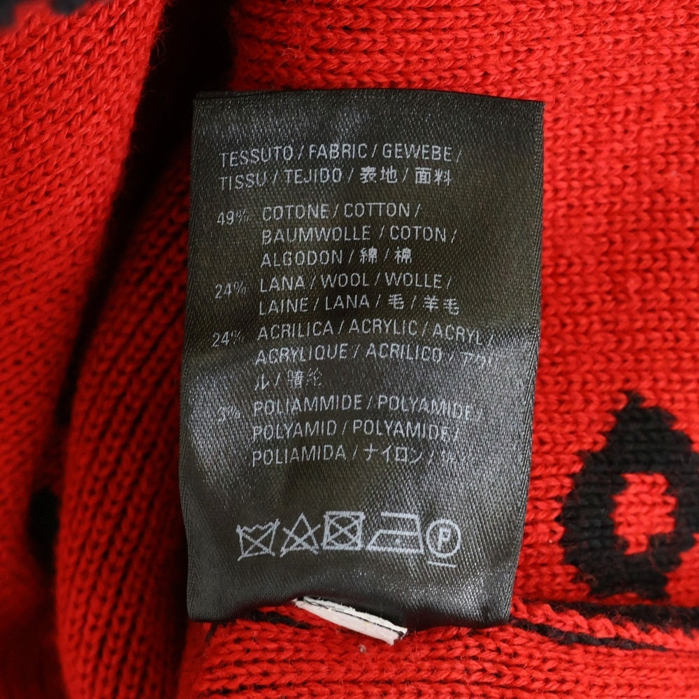 BALENCIAGA(バレンシアガ) 20AW 625970 T3178 総柄ロゴ オーバーサイズ クルーネックセーター 長袖セーター ニット ブラック/レッド