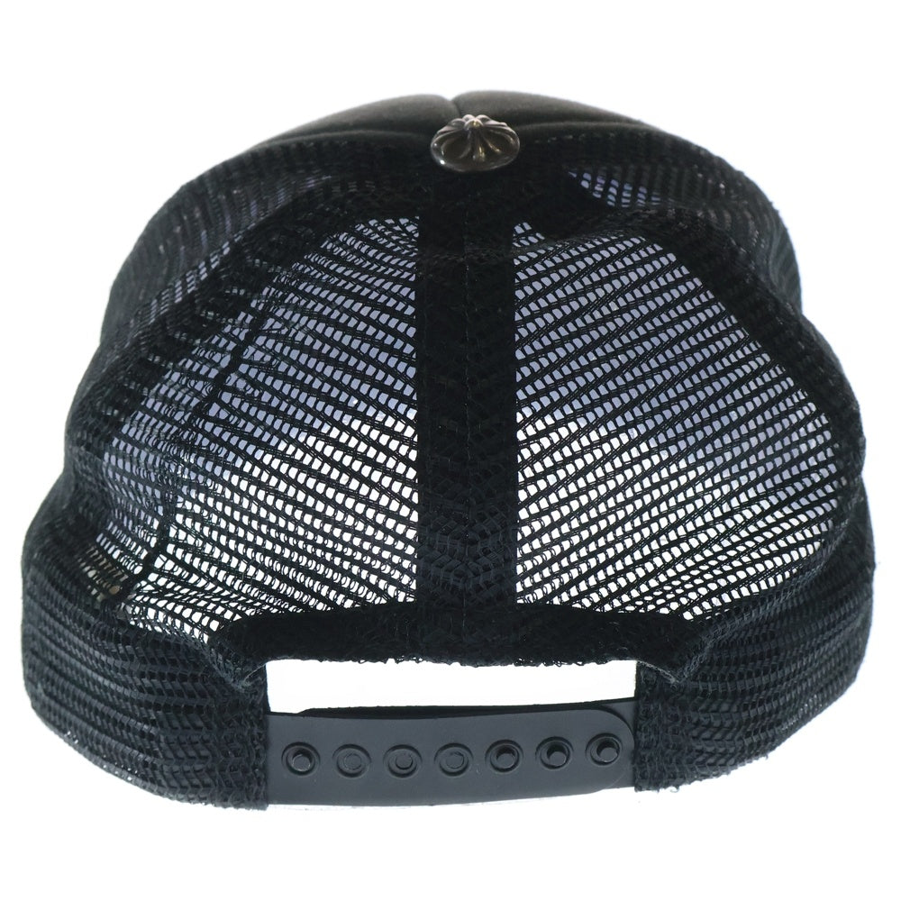 CHROME HEARTS(クロムハーツ) TRUCKER CAP トラッカーキャップ CH刺繍パッチクロスボール付メッシュ帽子 ブラック