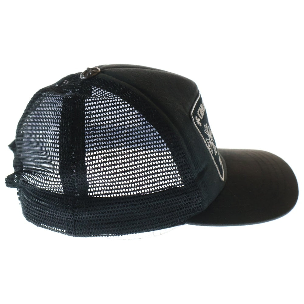 CHROME HEARTS(クロムハーツ) TRUCKER CAP トラッカーキャップ CH刺繍パッチクロスボール付メッシュ帽子 ブラック