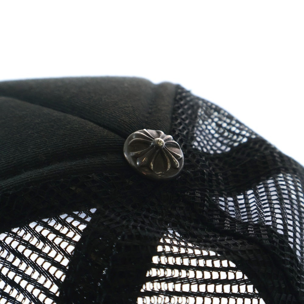 CHROME HEARTS(クロムハーツ) TRUCKER CAP トラッカーキャップ CH刺繍パッチクロスボール付メッシュ帽子 ブラック